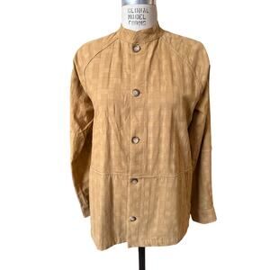 Simple by Trista Mustard Gold Marndarin Collar Chore Jacket Size Small